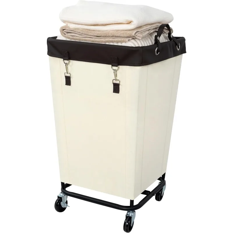 

Laundry Hamper with Wheels, 160L Clothes Large Laundry Basket with Steel Frame and Removable Canvas Laundry Bag