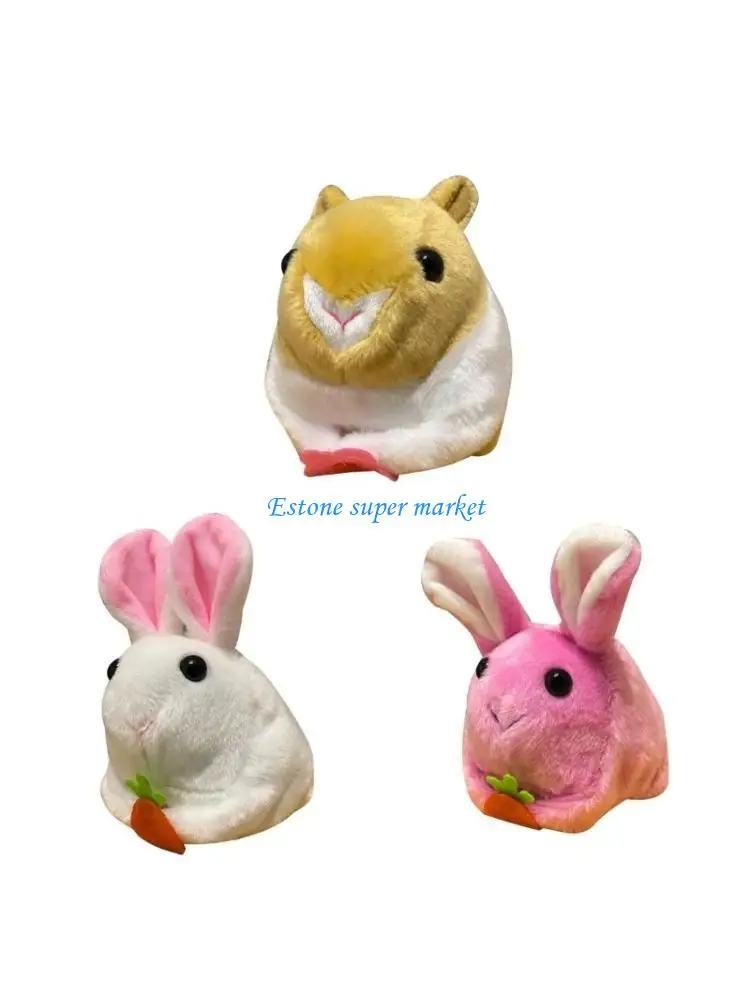 

090B Tail Wagging ToyDancing Rabbit Toy Stuffed Hamster PlushToy Rotating Rabbit Toy