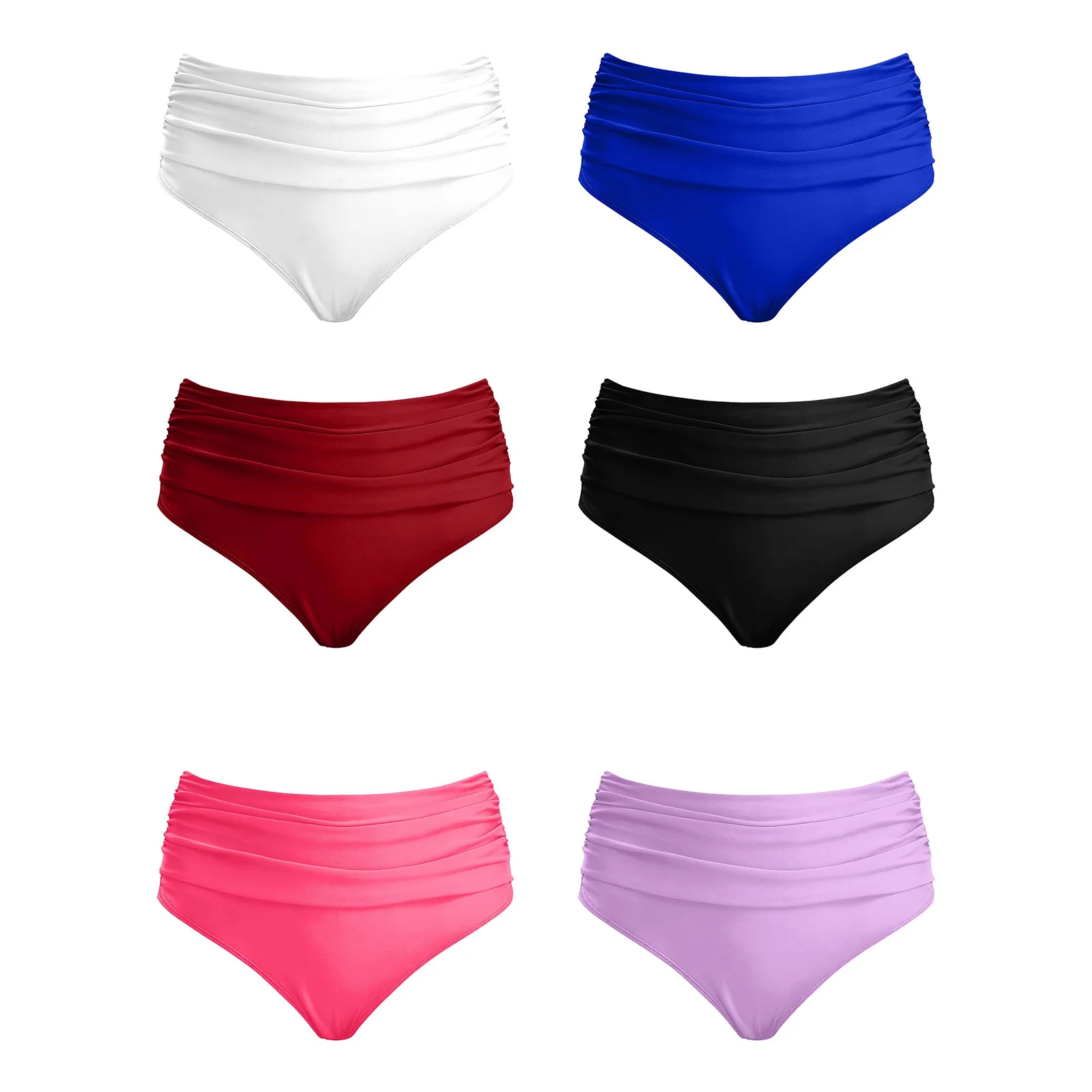 Children Swimwear Summer Kids Girls Ruched Solid Color Swimming Panties Bikini Bottoms Briefs for Beach wear Pool Bathing Suit