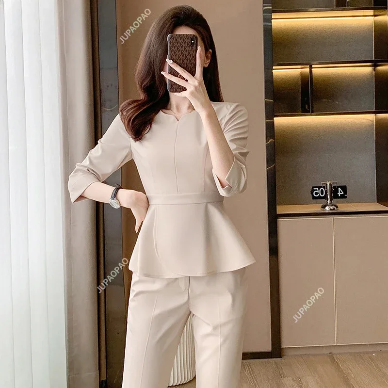 

Elegant Ladies Commuting Style OL Front Desk Receptionist Work Clothes Suit Professional Business Casual Wear Women's Uniform