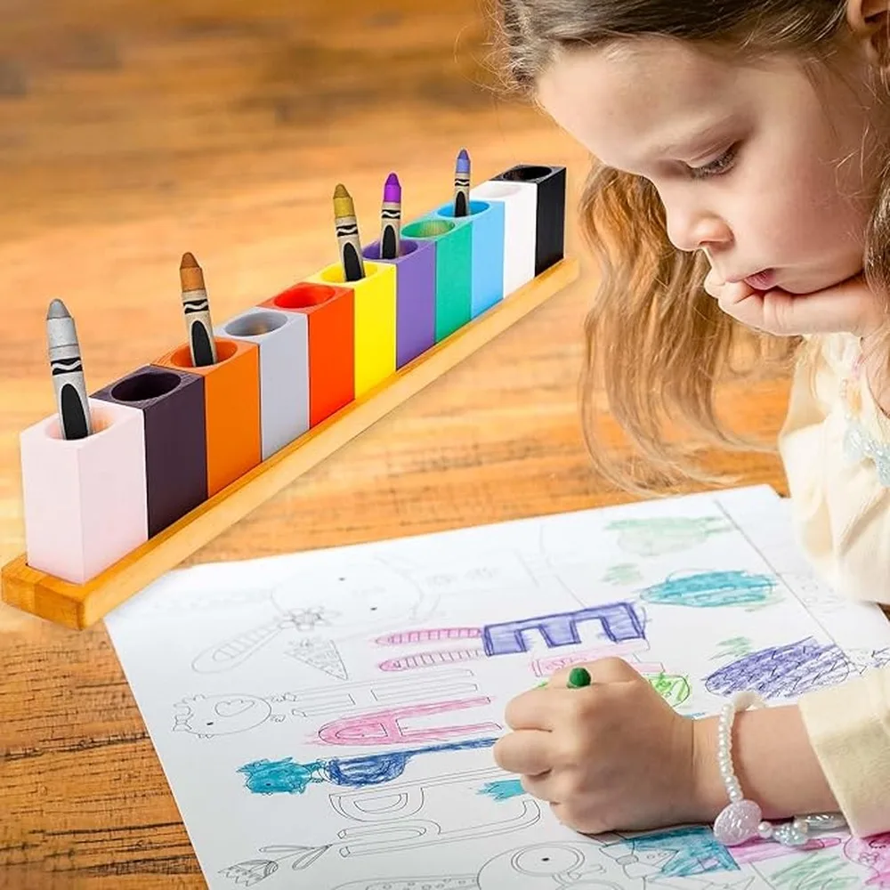 Craft Organizers And Storage Includes 11 Colorful Crayon Holders Easy To Sort And Neat Standard
