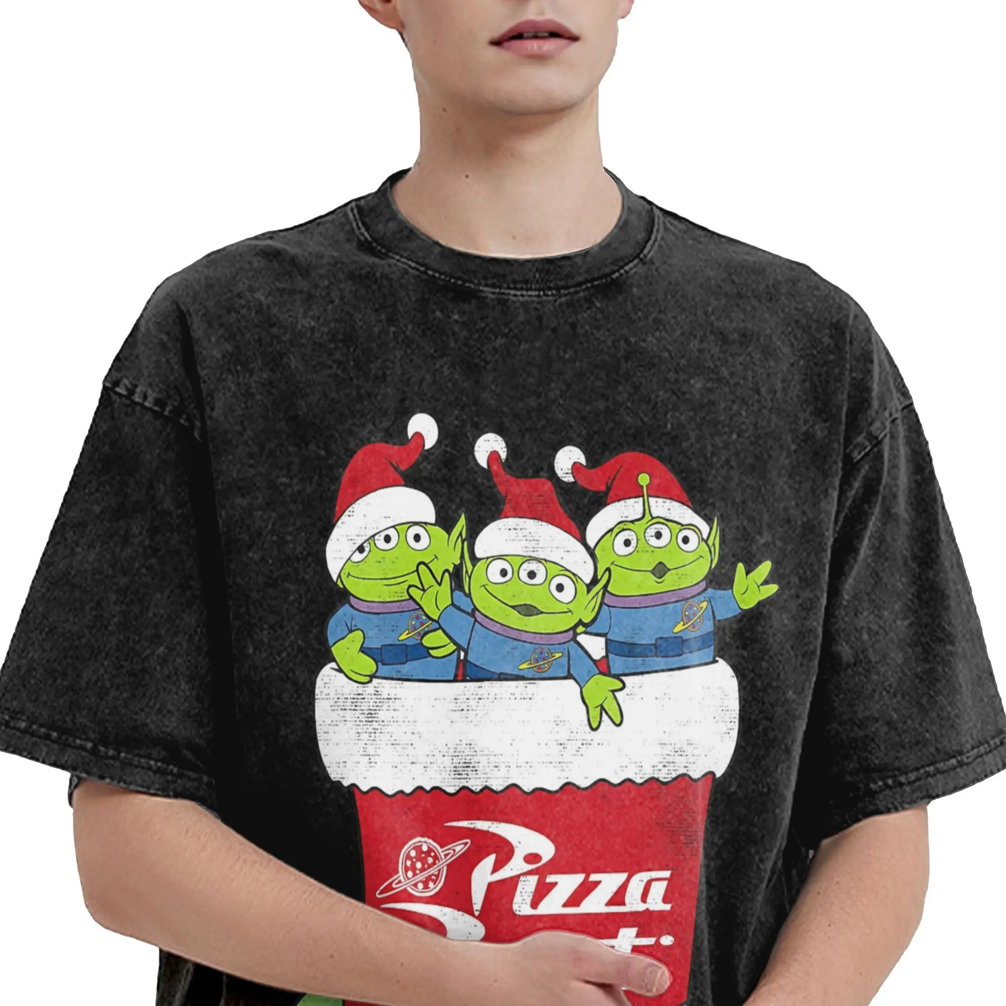 غسلها تي شيرت طفل البيتزا خمر قصة لعبة عيد الميلاد الهيب هوب تي شيرتات رائع كبيرة الحجم الأجانب الشارع الشهير قصيرة الأكمام بلايز تيز الرجال