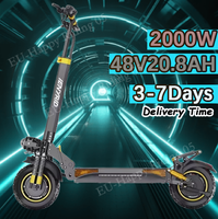E-Scooters 2000W Dual Motor 48V20.8AH Dual Hydraulic 4 Spring Shock Absorption Electric Scooter 10-Inch Tires Folding E-Scooter