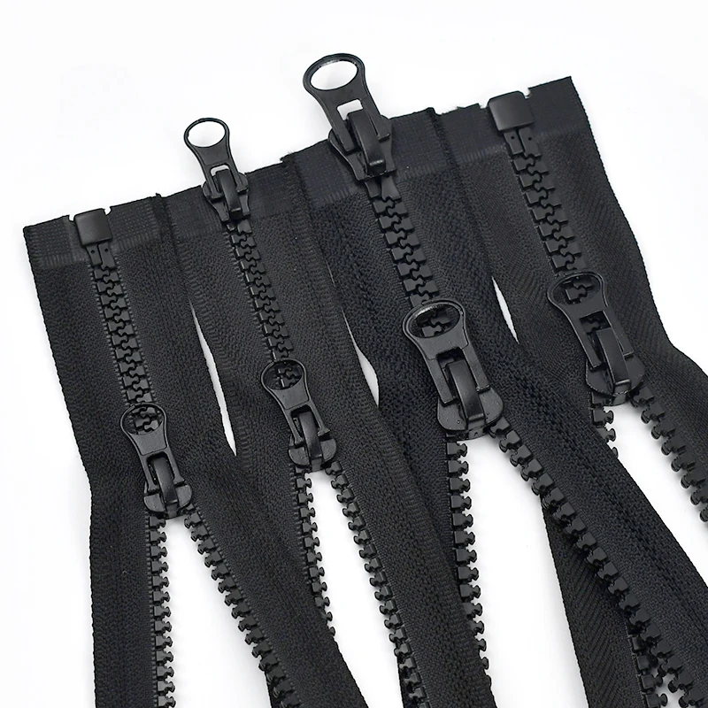 

5#8# 60-300cm 2Pcs Black/White Resin Zipper Single/Double Zippers Down Jacket Long Zip Tent Zips Repair Kits Sewing Accessories