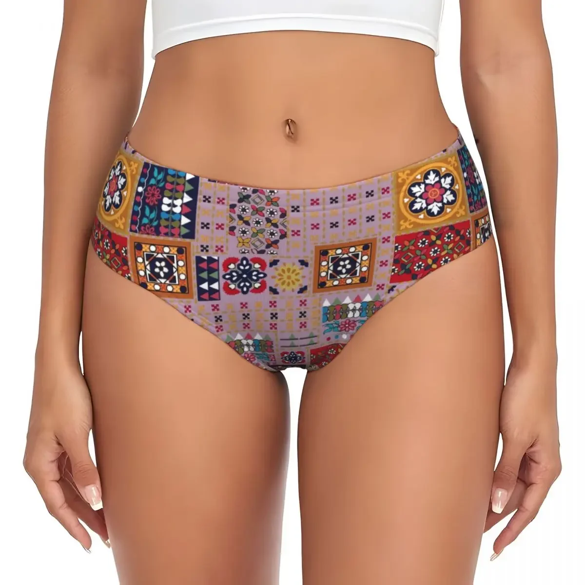 

Custom Flower Traditional Mexican Briefs Underwear Womens Comfortable Stretch Panties
