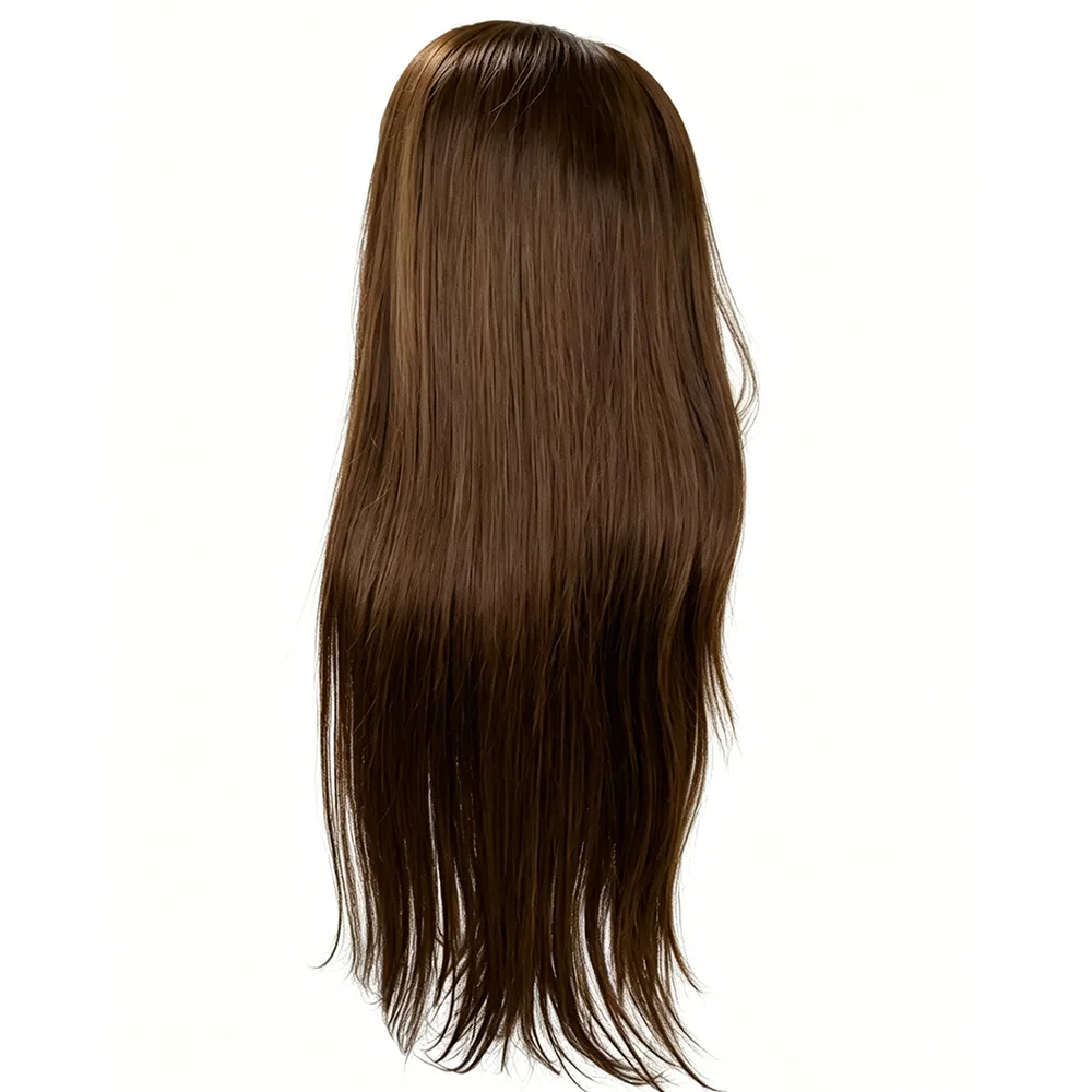 

46 Inch Long #4 Chocolate Brown Bone Straight Human Hair Wig 13x6 HD Transparent Lace Frontal Wig 200 Density Brazilian Virgin Human Hair Glueless Pre Plucked Hairline Natural Looking Real Hair Wigs For Black Women Daily Dating Party Styling