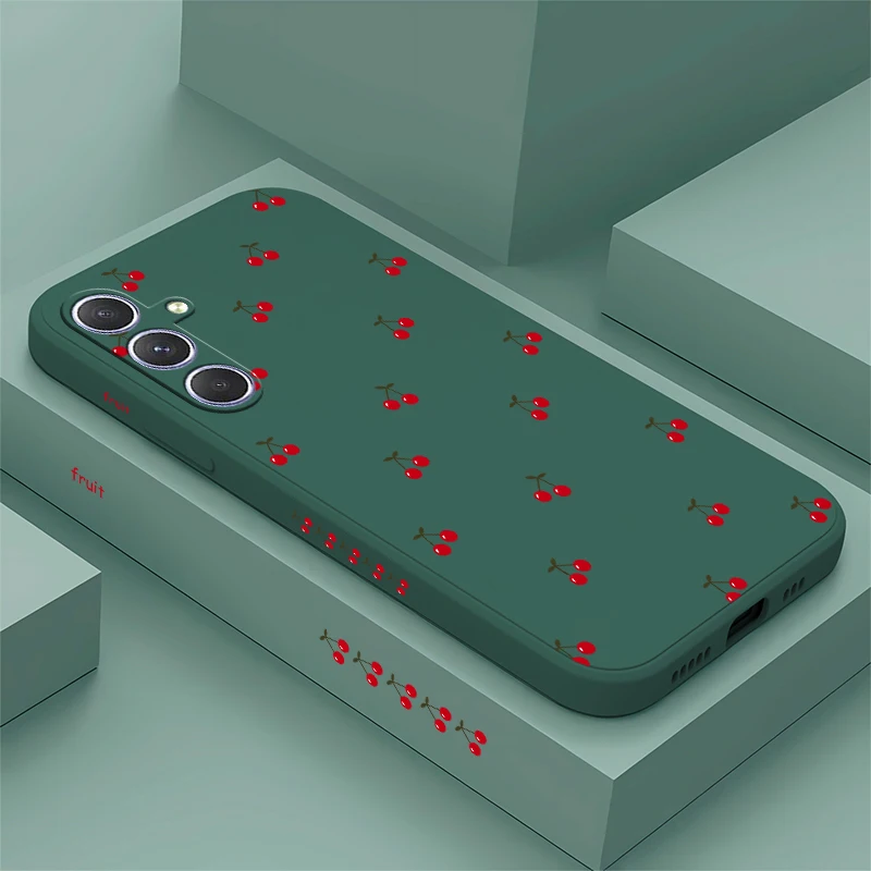 Bow Cherry Pattern Phone Case For Samsung Galaxy A53 A52S A33 A72 A73 A32 A13 A22 A51 A71 21S A11 Soft Drop Resistant Cases Capa