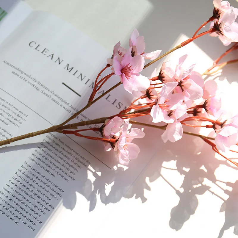 

Simulated Peach Blossom Artificial Short Branch Silk Flower Wedding Decoration Home Decoration Fake Flower