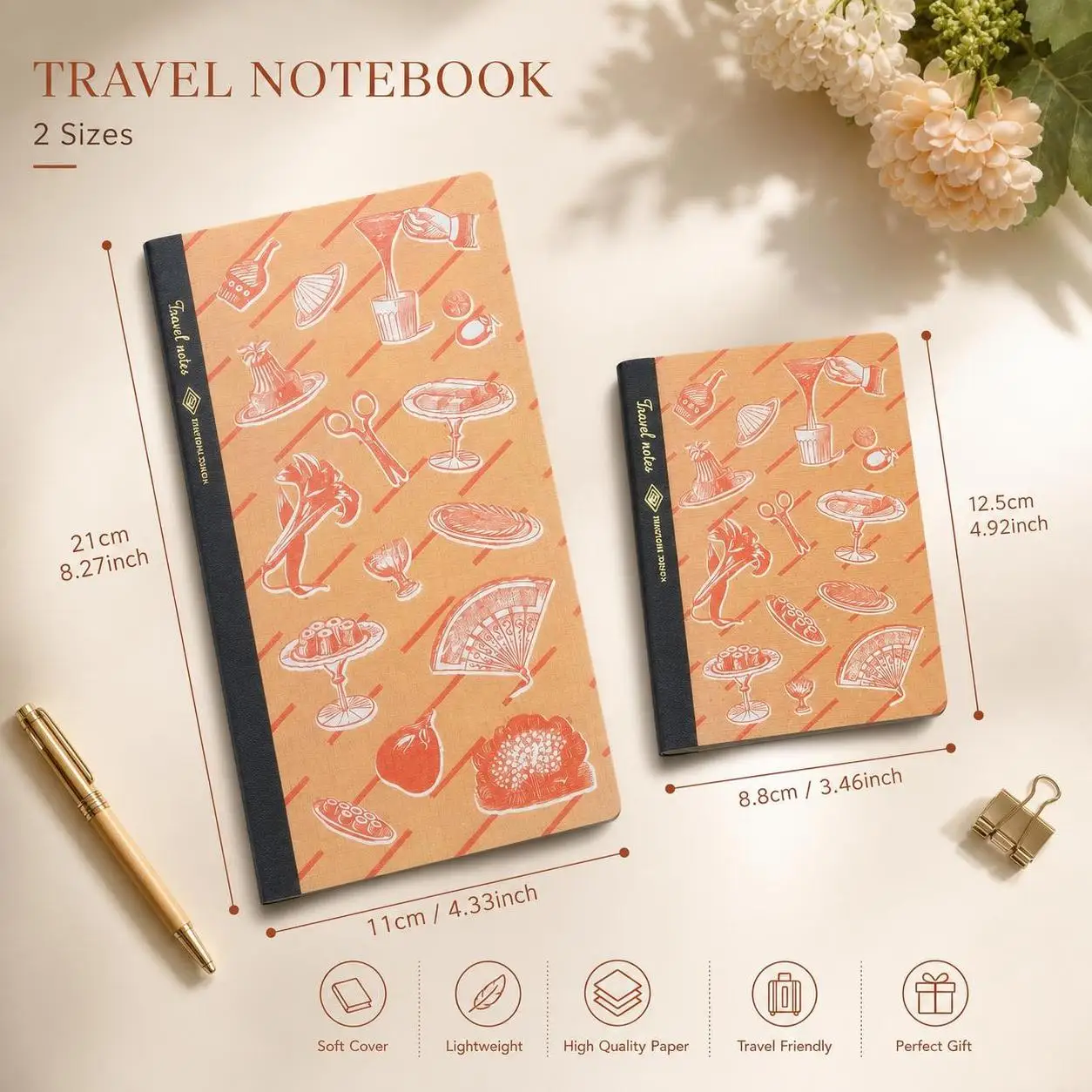 Retro Travelers Notebook Colorful Blank Inner Pages Texture Paper Cover Travel Planner Journal Office School Stationery Supplies