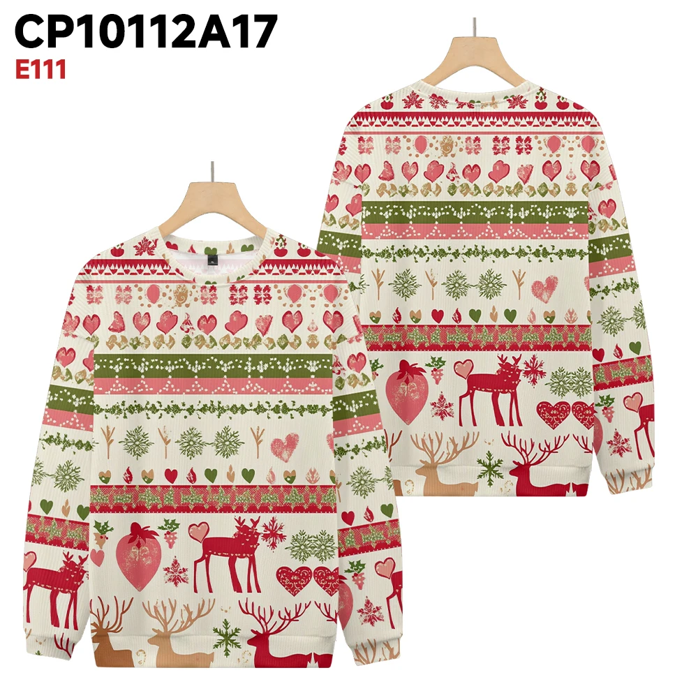 Party Christmas color printing multiple winter daily trends warm and hooded sweatshirts for men and women in autumn and winter