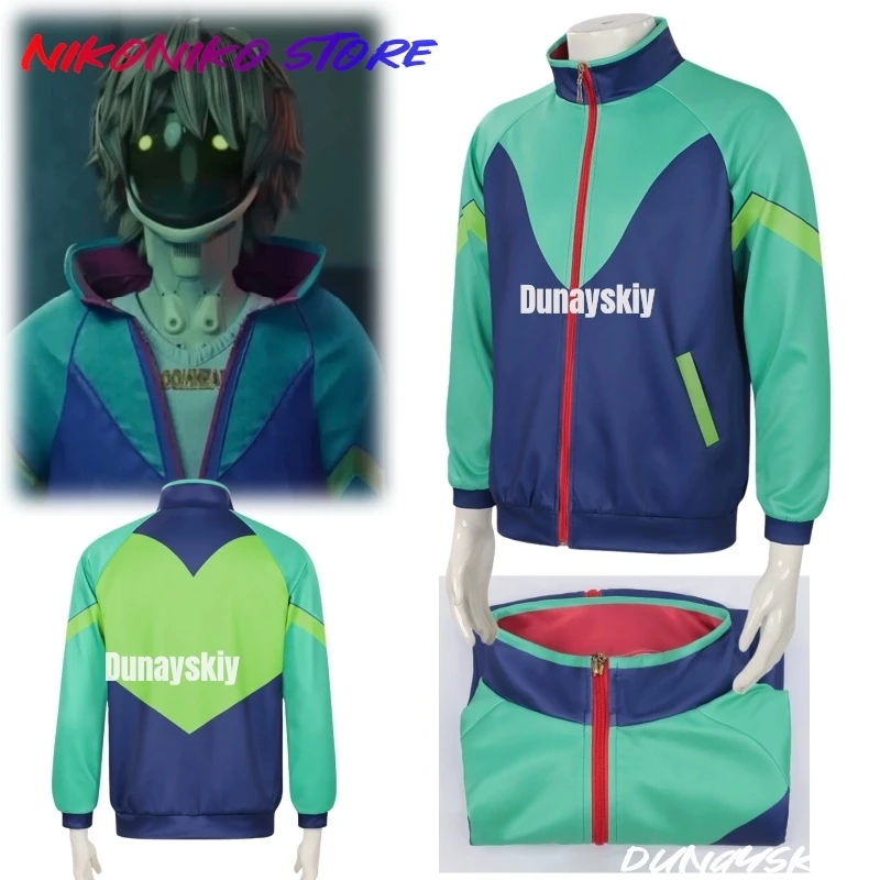 

Новый костюм для косплея Дайдожи Акане Макси Маки из «Галактики» 2026 года, зелено-синий жакет с сердцем, модный уличный стиль, для Comic Con