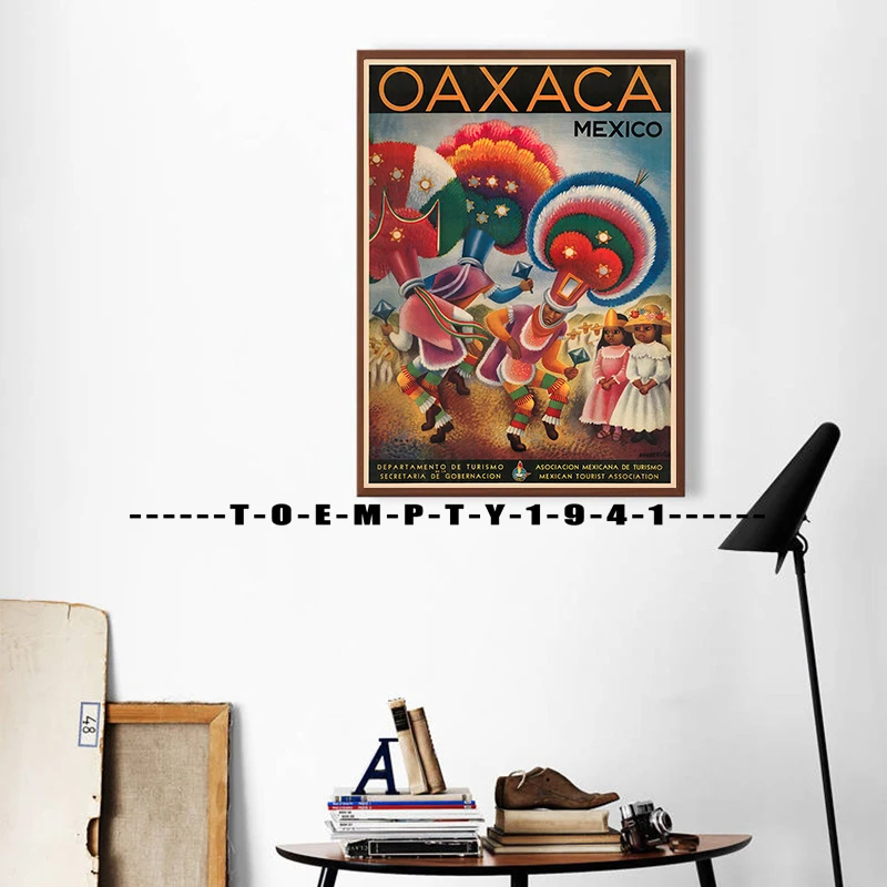 1940s Mexico Mexican Vintage Travel Poster Canvas Printing Mexico Traveling Wall Art Picture Mexico Wall Art Funny Mexico Map