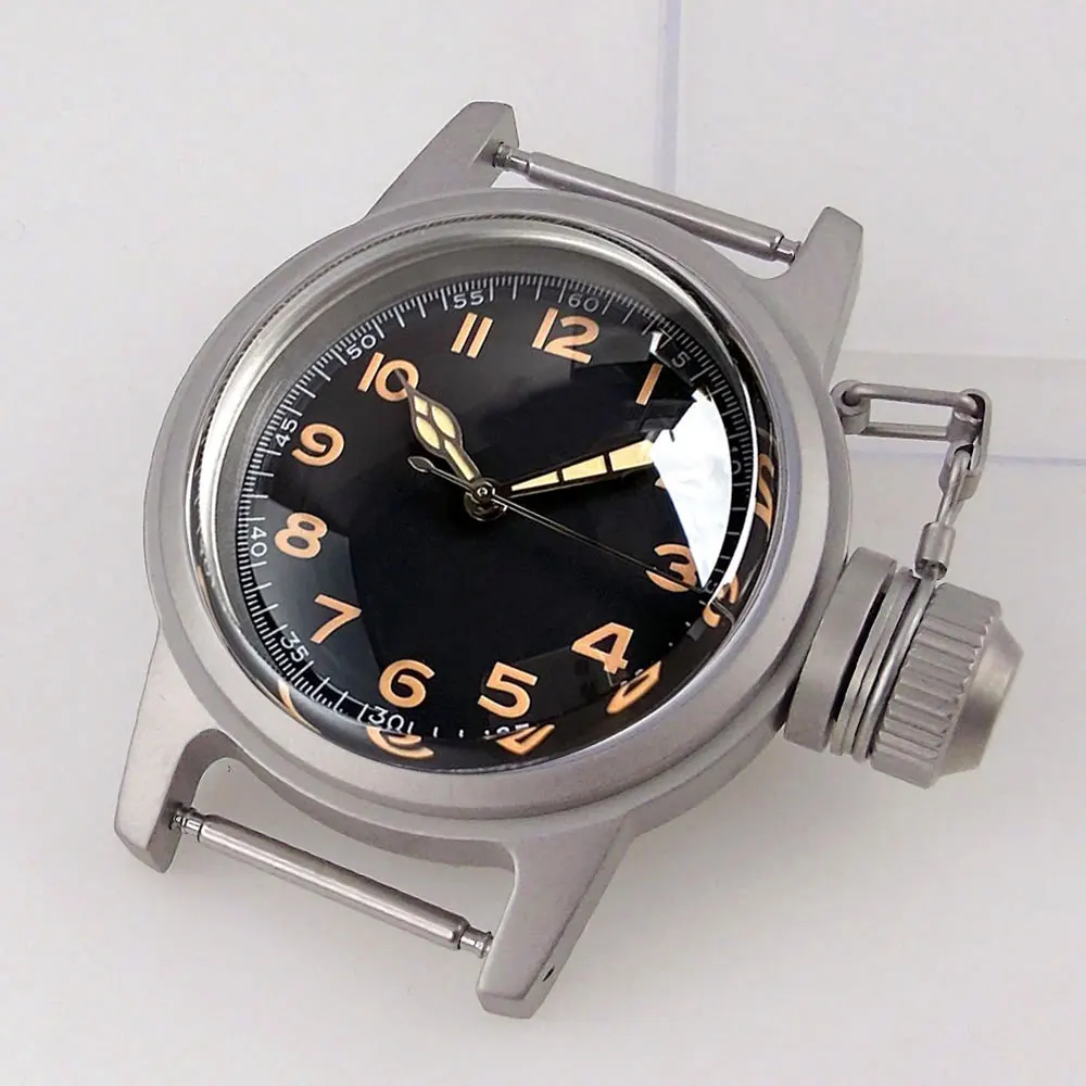 

36mm Sandblast Watch Case 29mm Dial fit NH35A NH36A NH34 SKX SRP 7S26 Dome Sapphire Crystal Screw Down Crown Solid Back