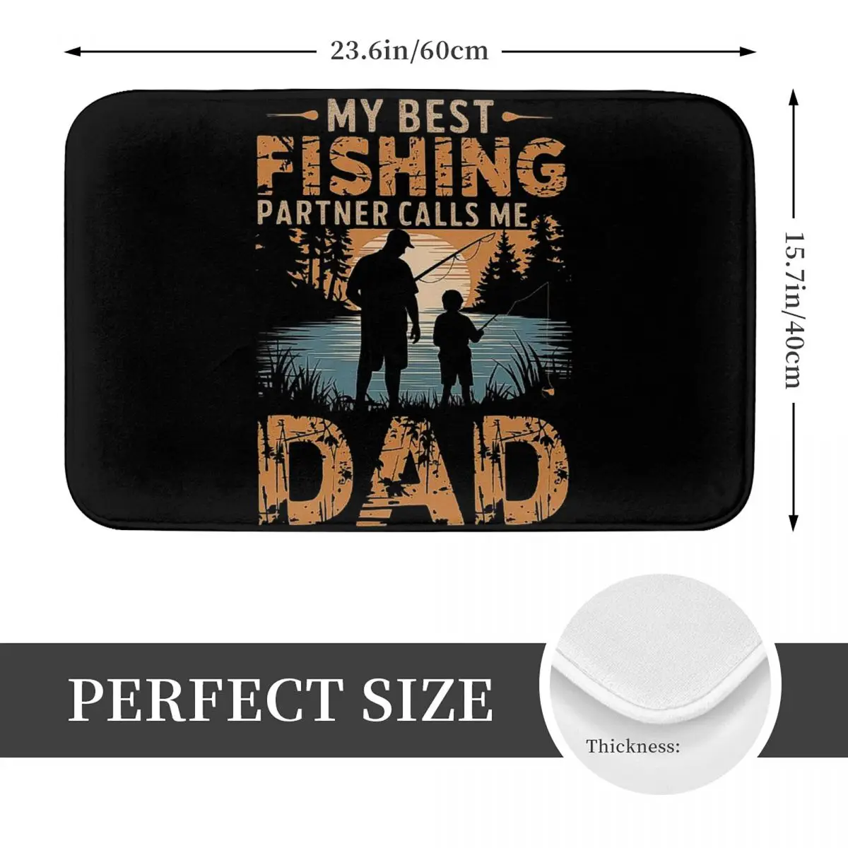 Best Fishing Partner Calls Me Dad Non-slip Doormat Floor Mat Carpet Rug for Kitchen Entrance Bathroom Living room Footpad Mats