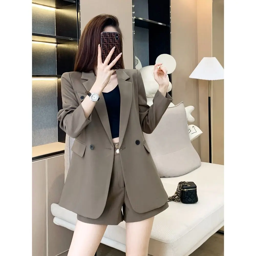 

Caramel Casual Women's Jaet 2023 New Sle Spring Autumn Korean Version Profional ort Pants Suit Set