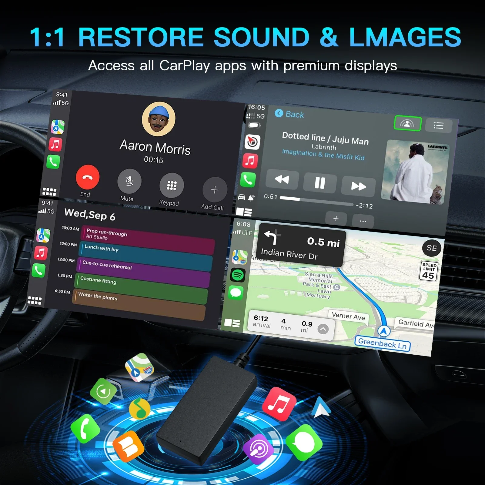 Carabc Carbitlink: محول لاسلكي عالمي لسيارة CarPlay وAndroid Auto، مصمم خصيصًا لجزء الأقصى السائلة من السيارات النموذجية #4