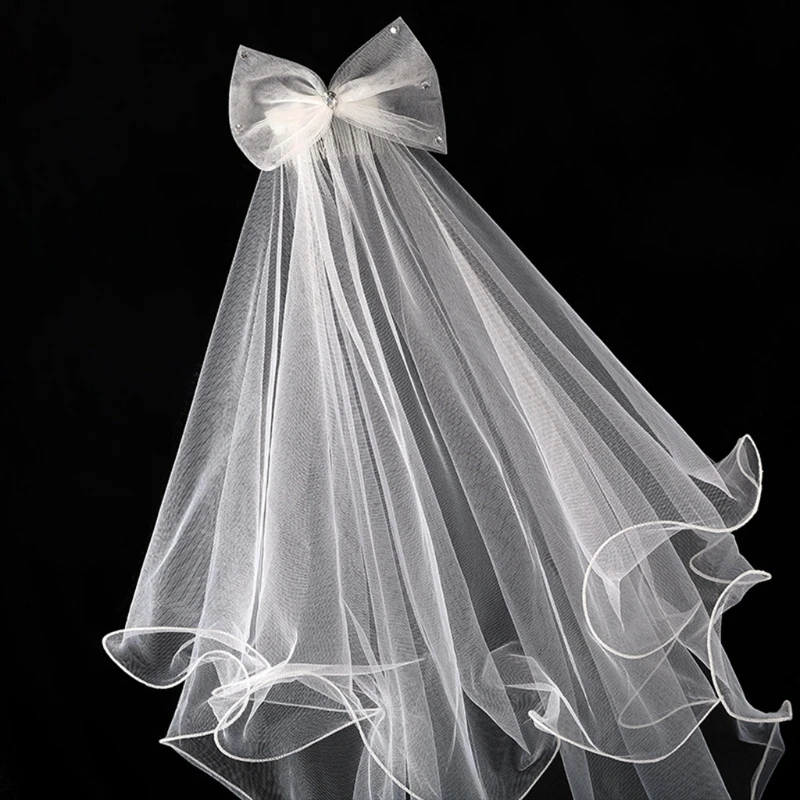 Girls Communion Veil with Comb 2 Tier Short Length Wedding Veil for Kids Dropship