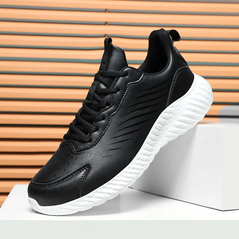 

Autumn Winter Waterproof Ultralight Running Shoes Men Leather Surface High Quality Casual Sneakers Male Non-Slip Jogging Shoes