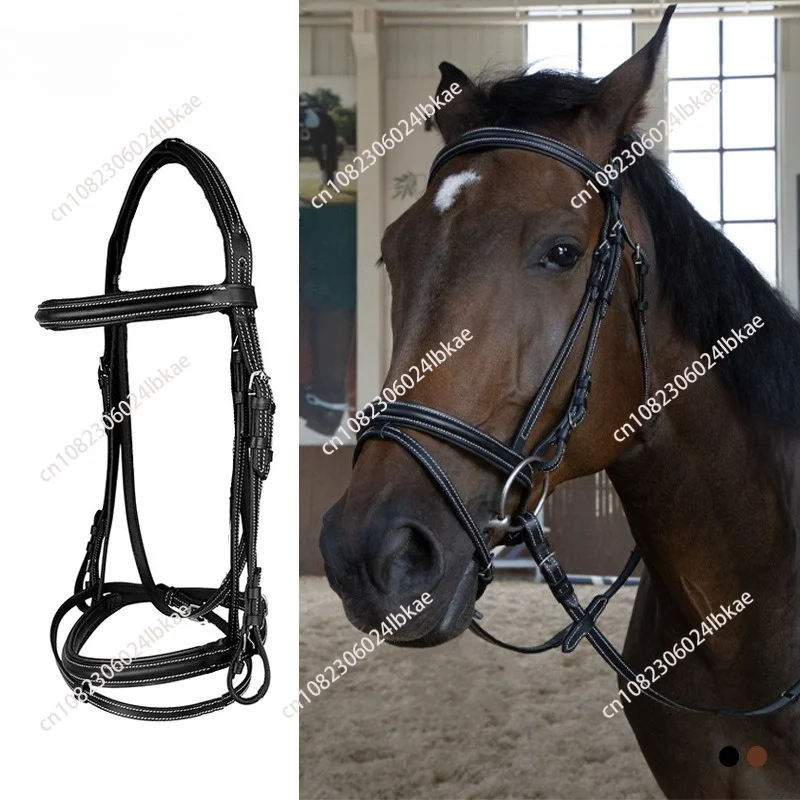 British Cowhide Water Reins Anti-skid Reins Set Saddle Water Reins Pommel Bridle Water Leather Equestrian Accessories