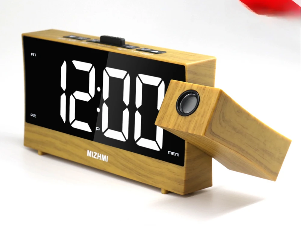 New LED Digital Projection Alarm Clock Electronic Alarm Clock with Projection FM Radio Time Projector Bedroom Bedside Mute Clock