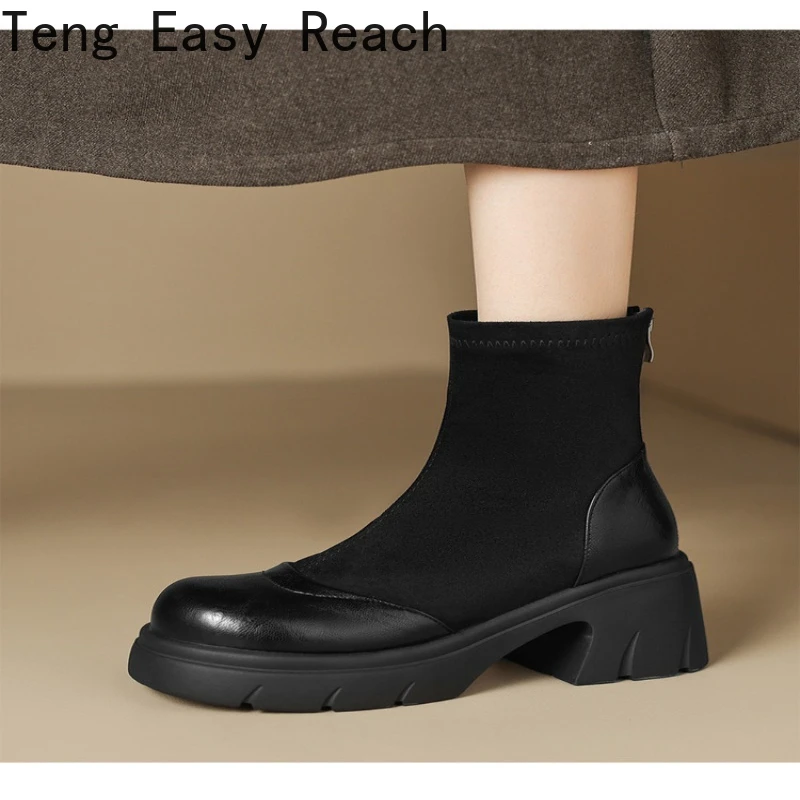 Women Boots Fashion Woman Shoes 2025 Winter Trend Chelsea Boots Walking Suede Casual Shoes New Short Boots Mujer