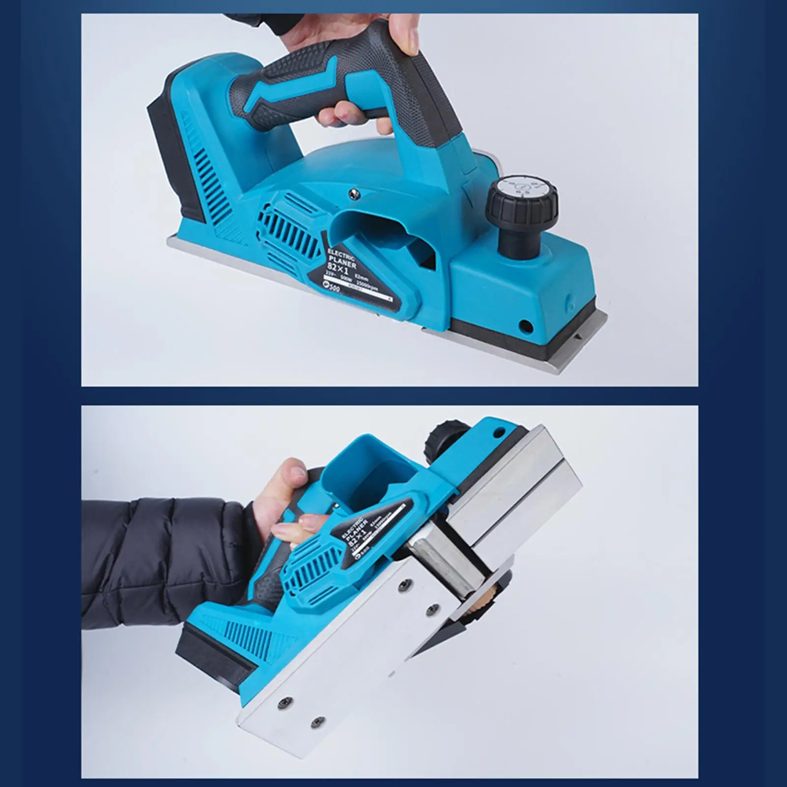 Cordless Adjustable Electric Wood Planing Machine Handheld Power Tool DIY Bench Planer for Home Woodworking Projects