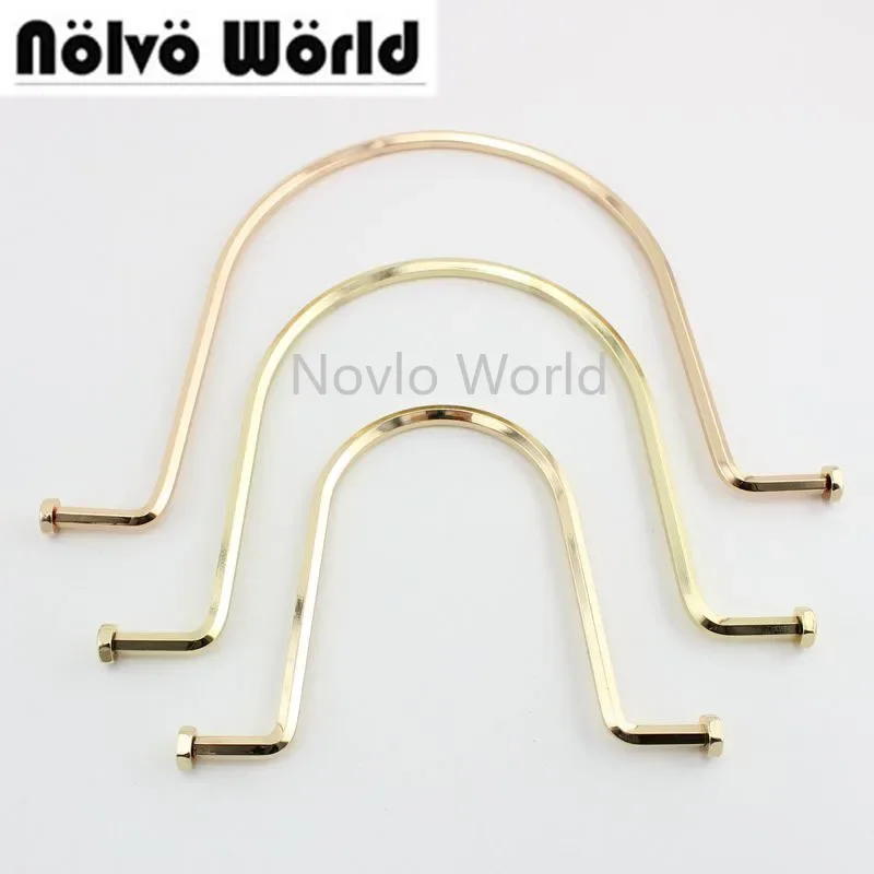 2-10-20 pieces u-type gold color purse Metal Frame,Useful solid handle double beads handbag purse Metal Frame wholesale