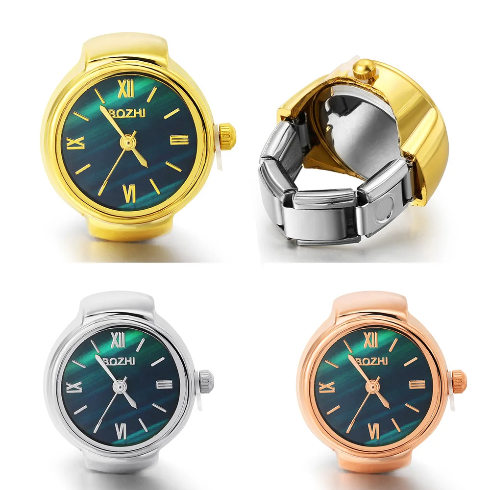 ساعة GEMOSA بإصبع دائري من الفولاذ المقاوم للصدأ، وصلة ساحرة إيطالية، ساعة كوارتز كلاسيكية، خاتم مجوهرات عصرية للرجال والنساء #1