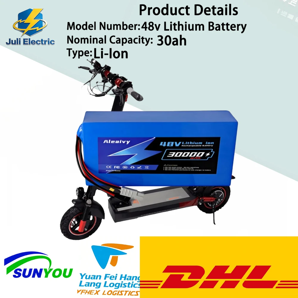 

48V 30Ah Battery Pack with 50A BMS for Electric Weeding Machine 1500W 2000W Power Tool 21700 Cell Ebike Battery Battery Pack