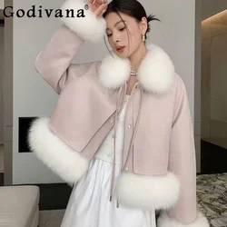 Cappotto in pelliccia di volpe da donna 2024 inverno nuovo piumino in pelle di piumino d'anatra bianco integrato