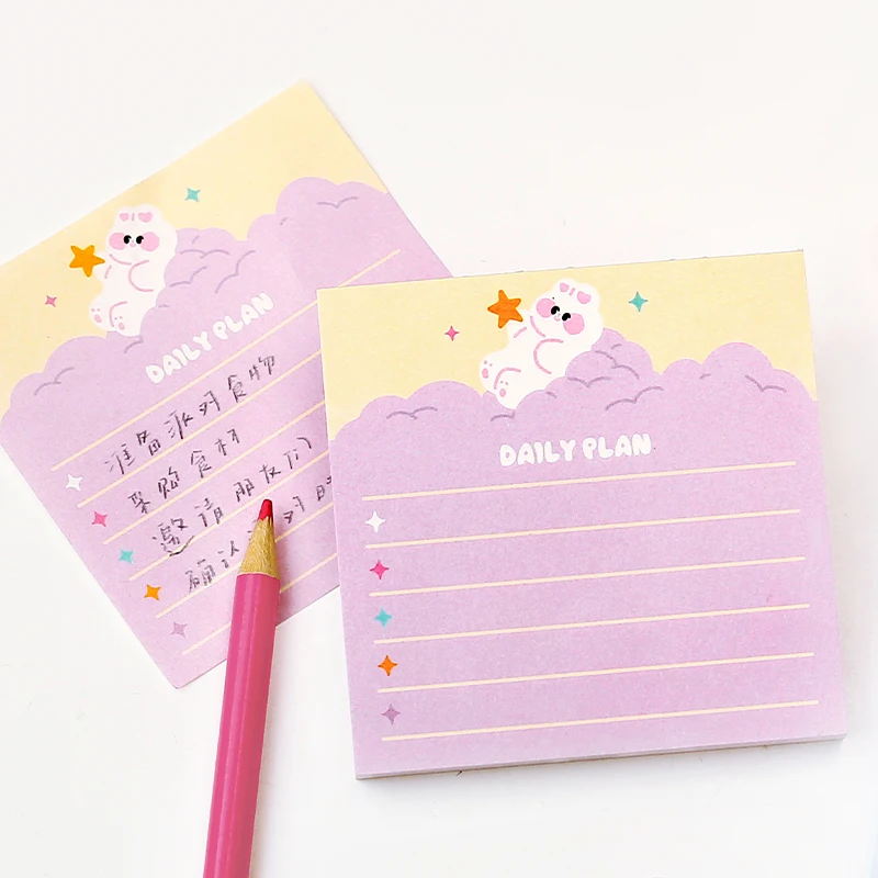100Pcs Cute Rabbit Cat Travel Memo Pad Daily Weekly Check List Message Notes Paper Notepad School Stationery Supplies