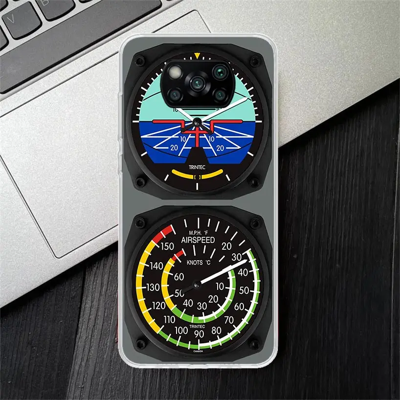 Aviation Aeroplane Helicopter Cockpit Instrument Soft Silicone Phone Case For Xiaomi Poco X3 NFC X4 GT X5 X6 F6 F5 Pro F4 F3 F2 