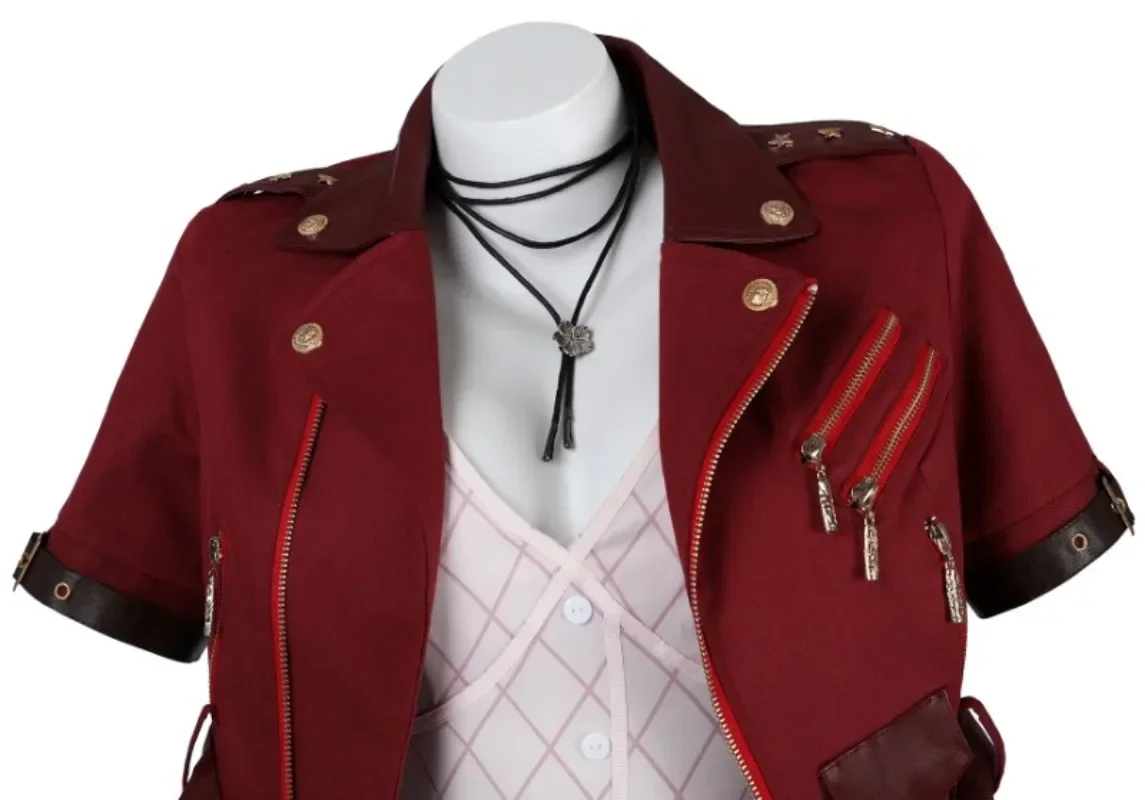 Game FF7 Aerith Gainsborough Cosplay Costume Fantasy Aerith Jacket Custom Size