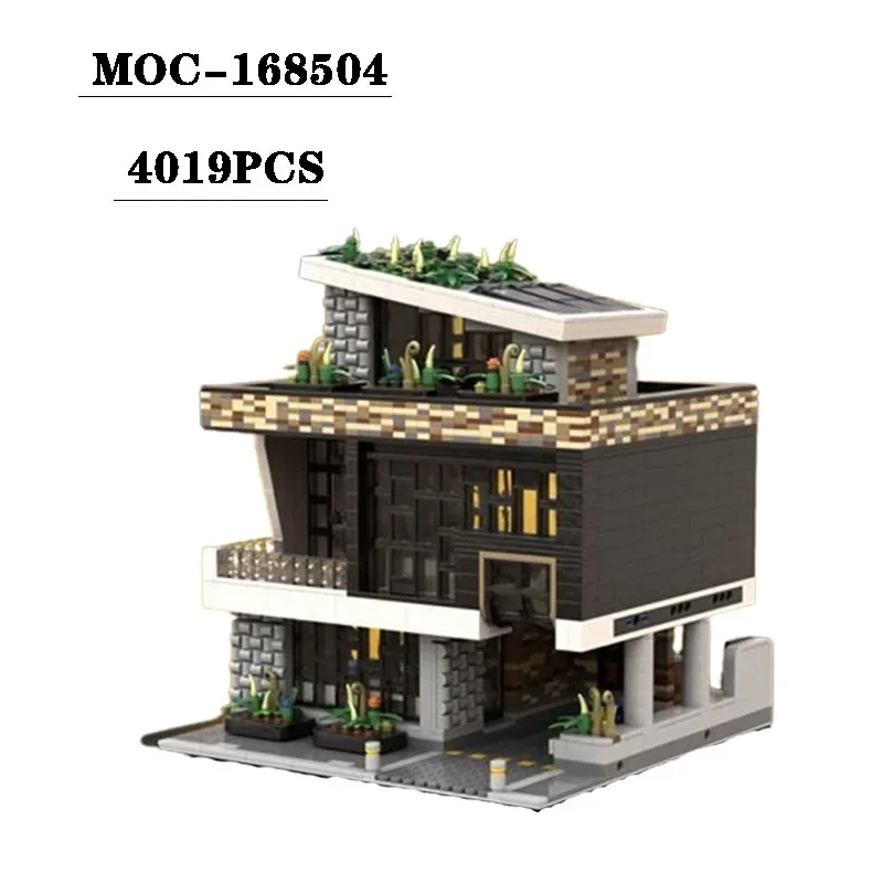 Building Block MOC-168504 Street View architettura moderna modello di appartamento 1420 pezzi regalo giocattolo di natale di compleanno per adulti e bambini