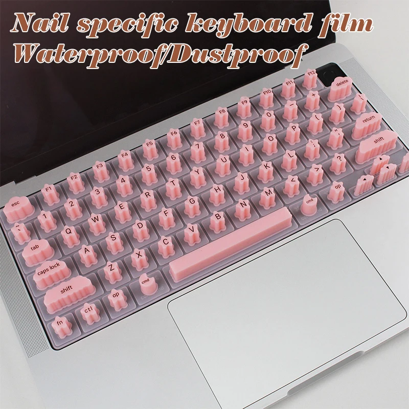 

Силиконовая защитная пленка для клавиатуры ноутбука для длинных ногтей, накладки на клавиши, пылезащитная, устойчивая к царапинам, инструмент для комфортного набора текста