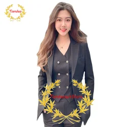 Frauen Anzug Business Blazer Hosen Weste Drei Stück Formale Büro Arbeitskleidung Slim Fit Smoking Hochzeit Dame Outfit