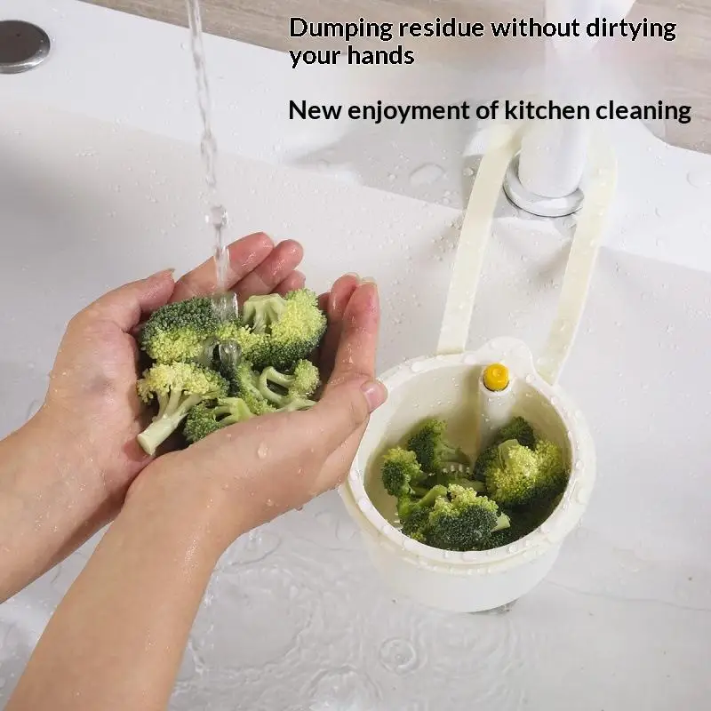 

2 IN1 Sink Drain Basket Faucet Hanging Filter Bag Adjustable Automatic Basket Sink Sponge Rack Kitchen Waste Collector