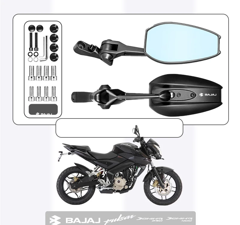 

Модификация мотоцикла, универсальное зеркало заднего вида, подходит для Bajaj Dominar 400 Dominar 250 Pulsar Touring 200 Pulsar, аксессуары