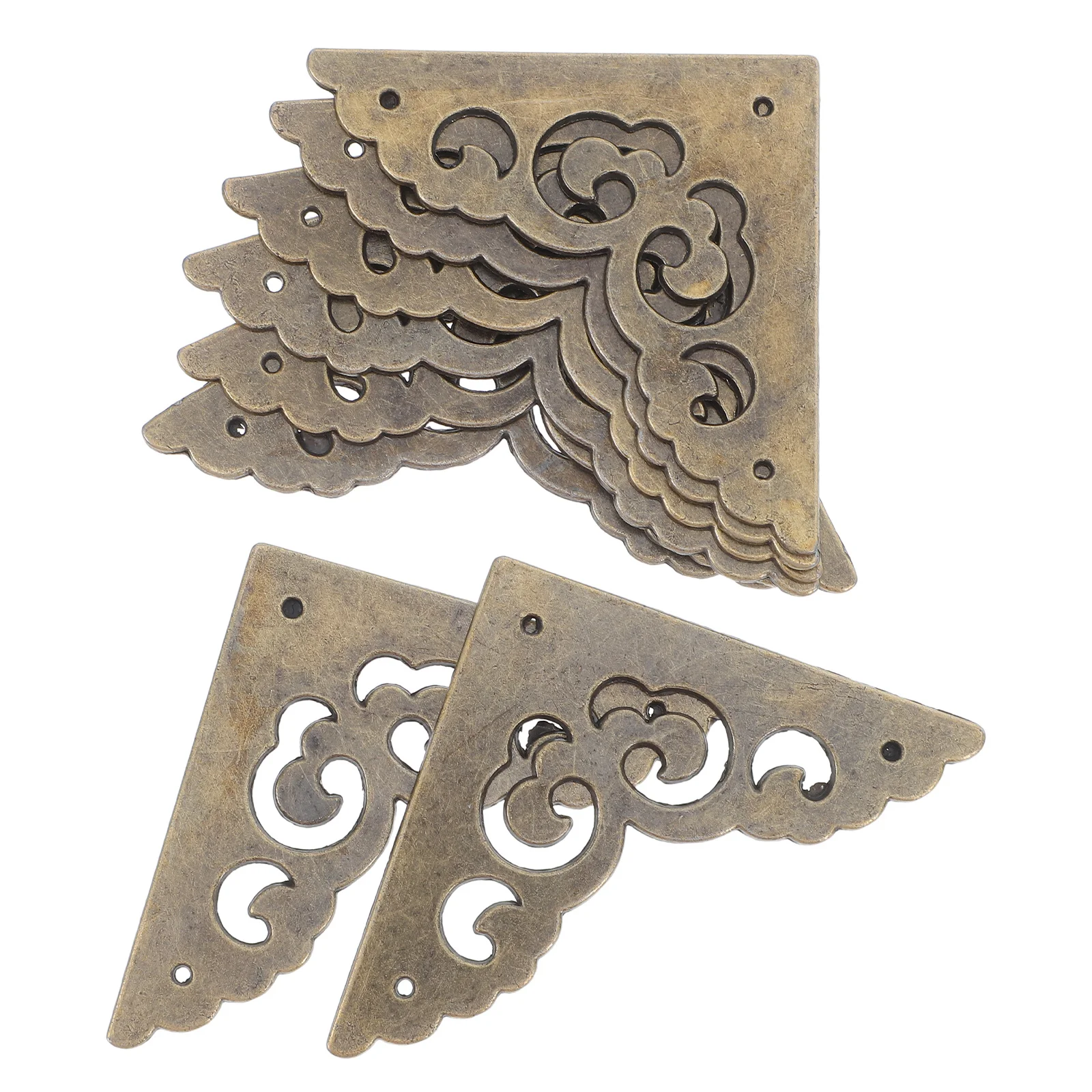 

8 шт. винтажных декоративных уголков из цинкового сплава с полым узором, металлические защитные уголки для шкатулок, тумбочек и мебели
