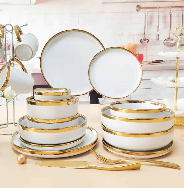 Porcelain Dinner Sets Homeware Ceramic Catering Serving Dishes Dinnerware  Luxury for Restaurant