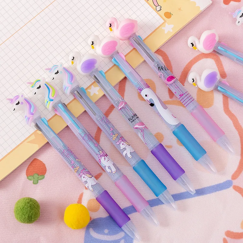 Imagem -03 - Kawaii dos Desenhos Animados Caneta Esferográfica Animal Unicórnio Bonito Cores Caneta Retrátil Escola Artigos de Papelaria Escritório Caneta Multicolorido Canetas Peças