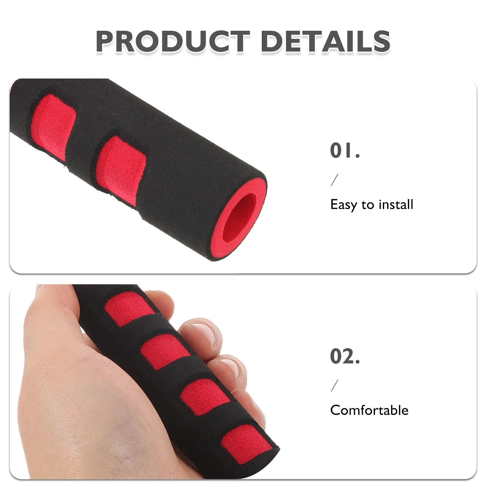 1Pair Eva Stroller Handle Cover Universal Baby Pushchair Grip Sleeve Non-Slip Soft Cushion for Rainy Weather Stroller
