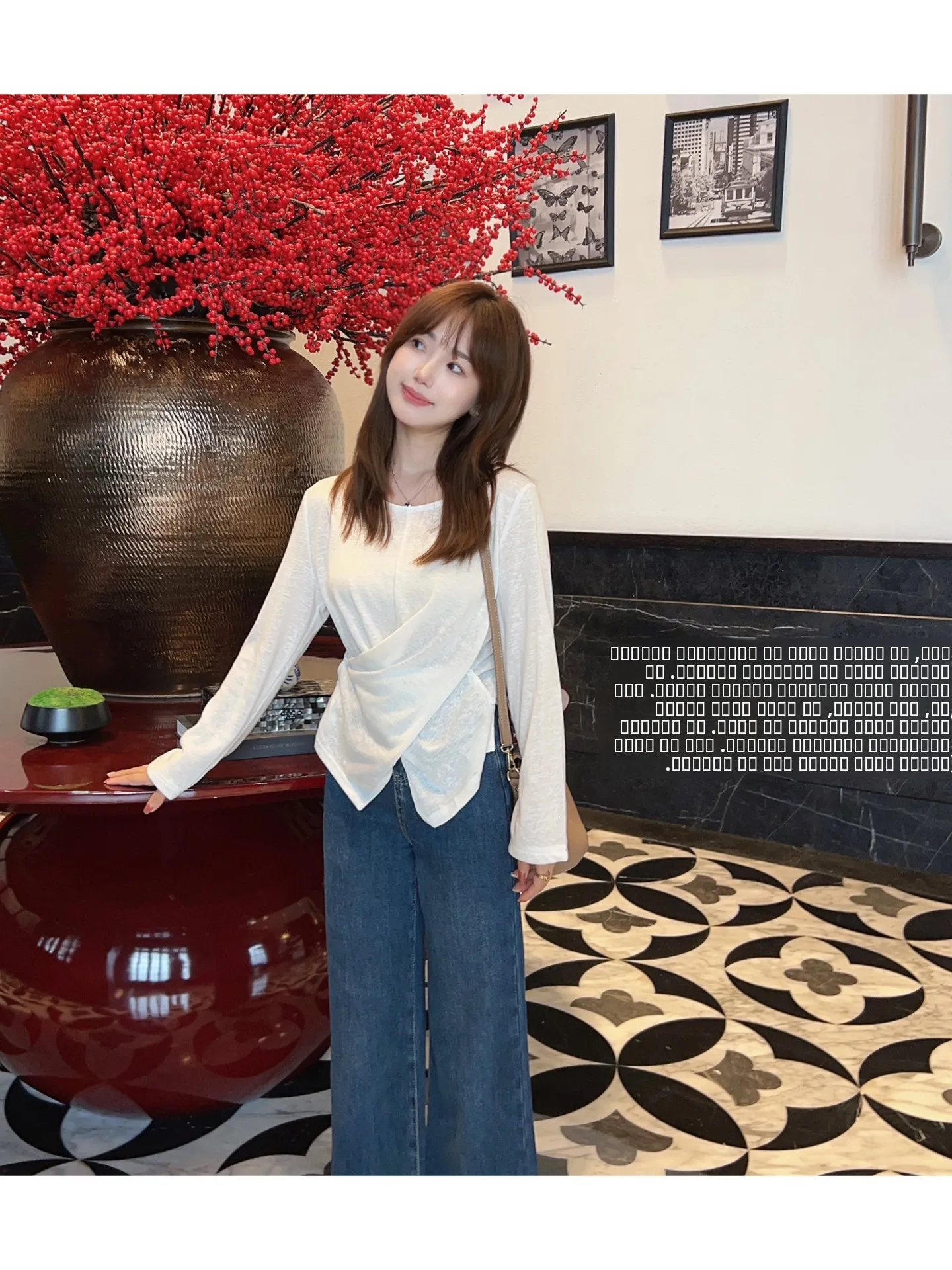 

Облегающая трикотажная футболка Long Sve round Ne Cross Design, дышащая повседневная женская футболка из смеси хлопка и полиэстера