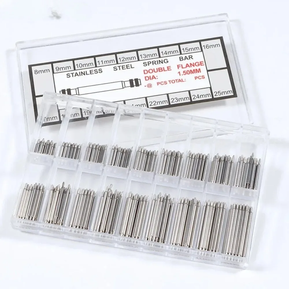 360pcs/set Dia 1.5mm/1.8mm Strainless Steel Spring Bars Length 8mm- 25mm Watchband Strap Metal Link Pin Watch Repair Tools Pin image 5
