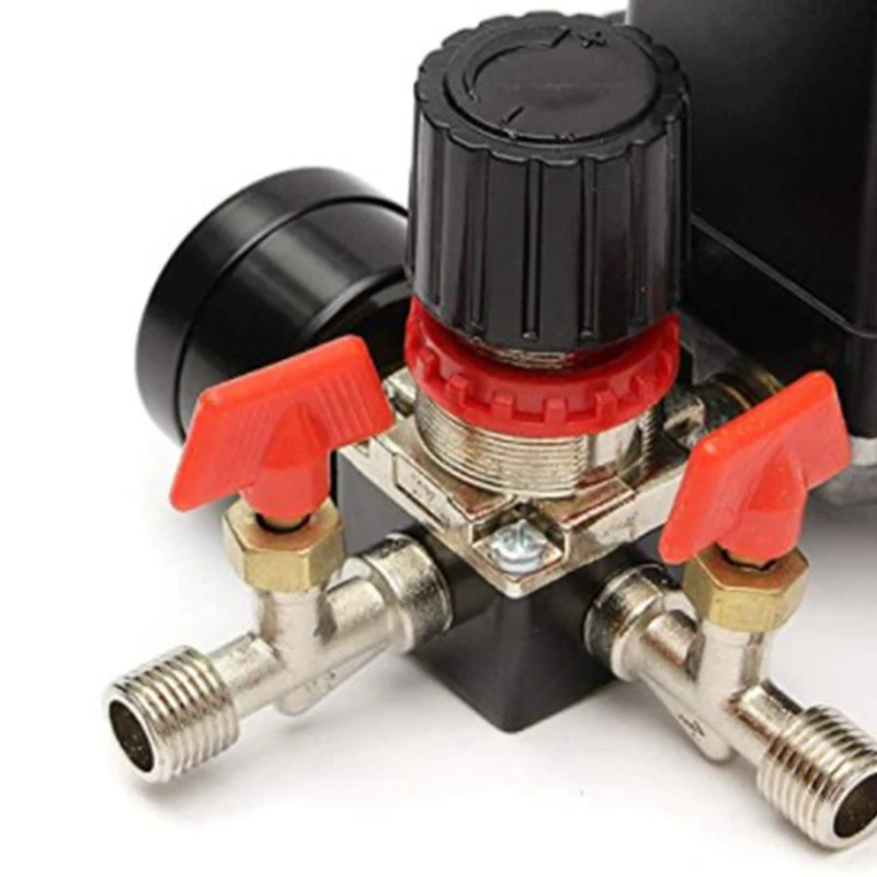 Air Compressor Pressure Control Switch, 90-120 PSI Pressure Switch Manifold Regulator Gauges With Pressure Regulator