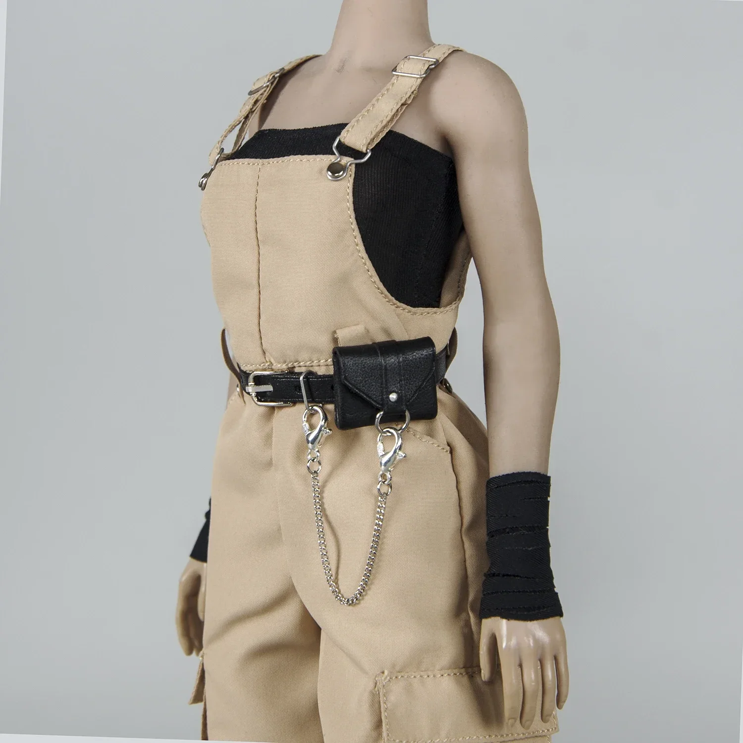 CHILI-riñonera cuadrada de cuero Pu, soldado a escala 1/6, negro/marrón, modelo para figuras de acción de 12 pulgadas, cuerpo de muñecas, decoración de escena