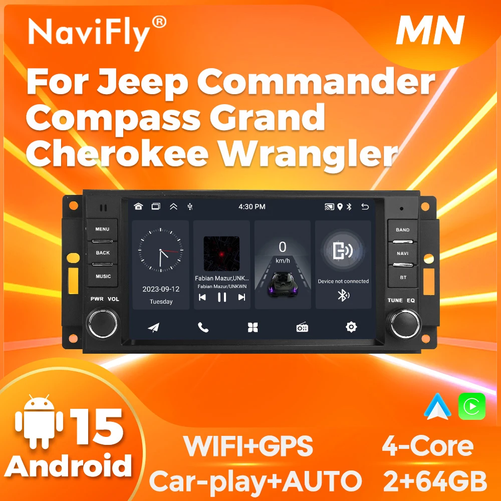 NaviFly 7inch Android Car Multimedia Radio For JEEP Grand Cherokee Liberty Wrangler Chrysler 2002-2006 GPS WIFI Wireless Carplay