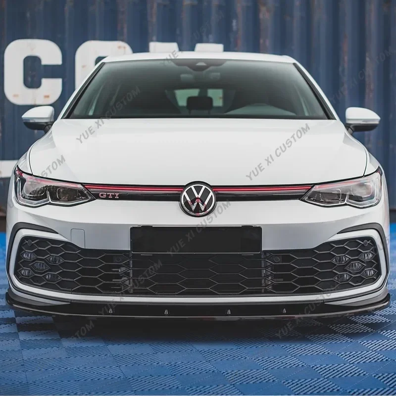 Maxton Style Front Bumper Lip Spoiler Splitter for VolksWagen Golf MK8 Golf 8 GTI GTD GTE  R-Line 2020-2023 Front Lip Chin Trims