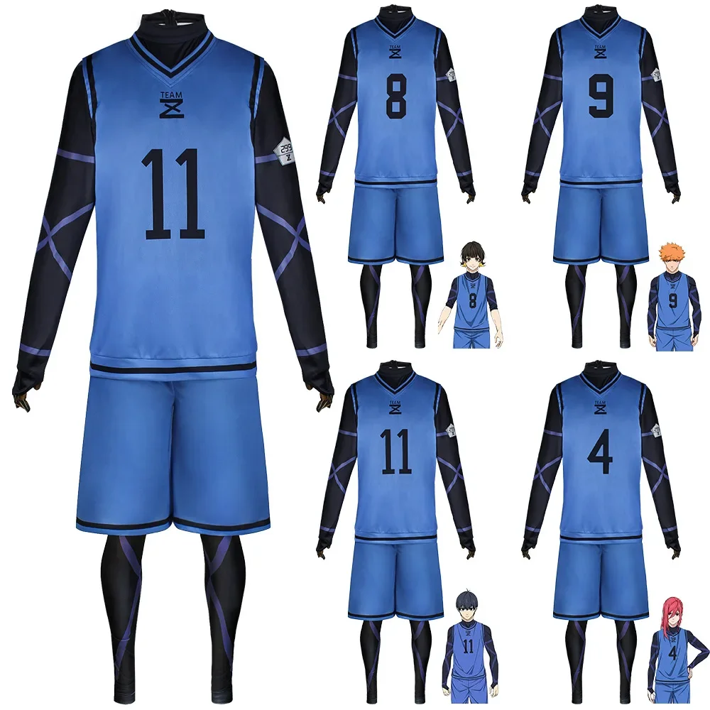 Anime Blue Lock Jersey Football Club Sportswear T-Shirt Men Isagi Yoichi Cosplay Costume Chigiri Rensuke Kunigami Bachira Meguru