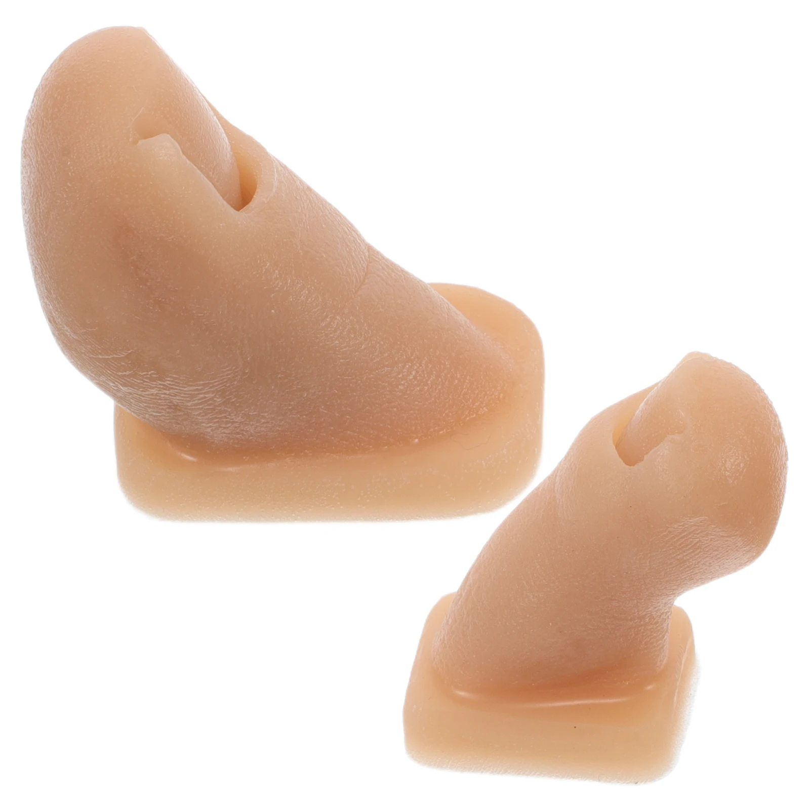 

2pcs Silicone Nail Practice Toenail Realistic Fake Toe Pedicure Training Painting Reusable False Nails For Salon School